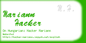mariann hacker business card